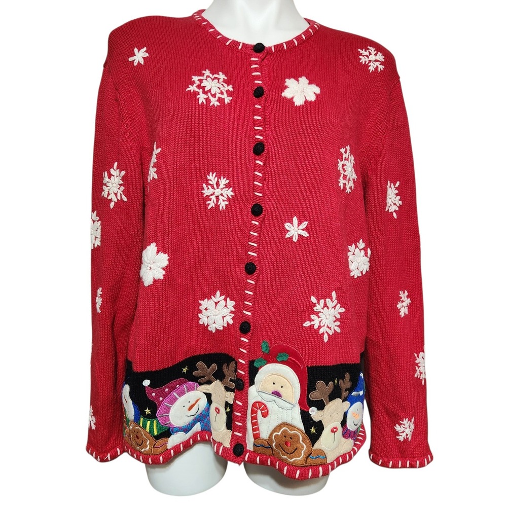 Designer originals studio Joy red Christmas sweater vintage Y2K